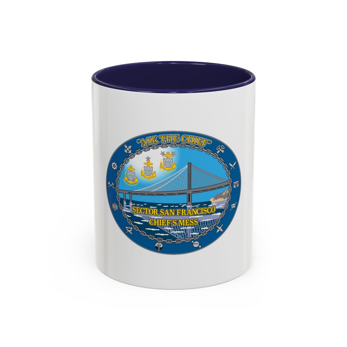 USCGS San Francisco Ask The Chief (U.S. Coast Guard) Accent Coffee Mug