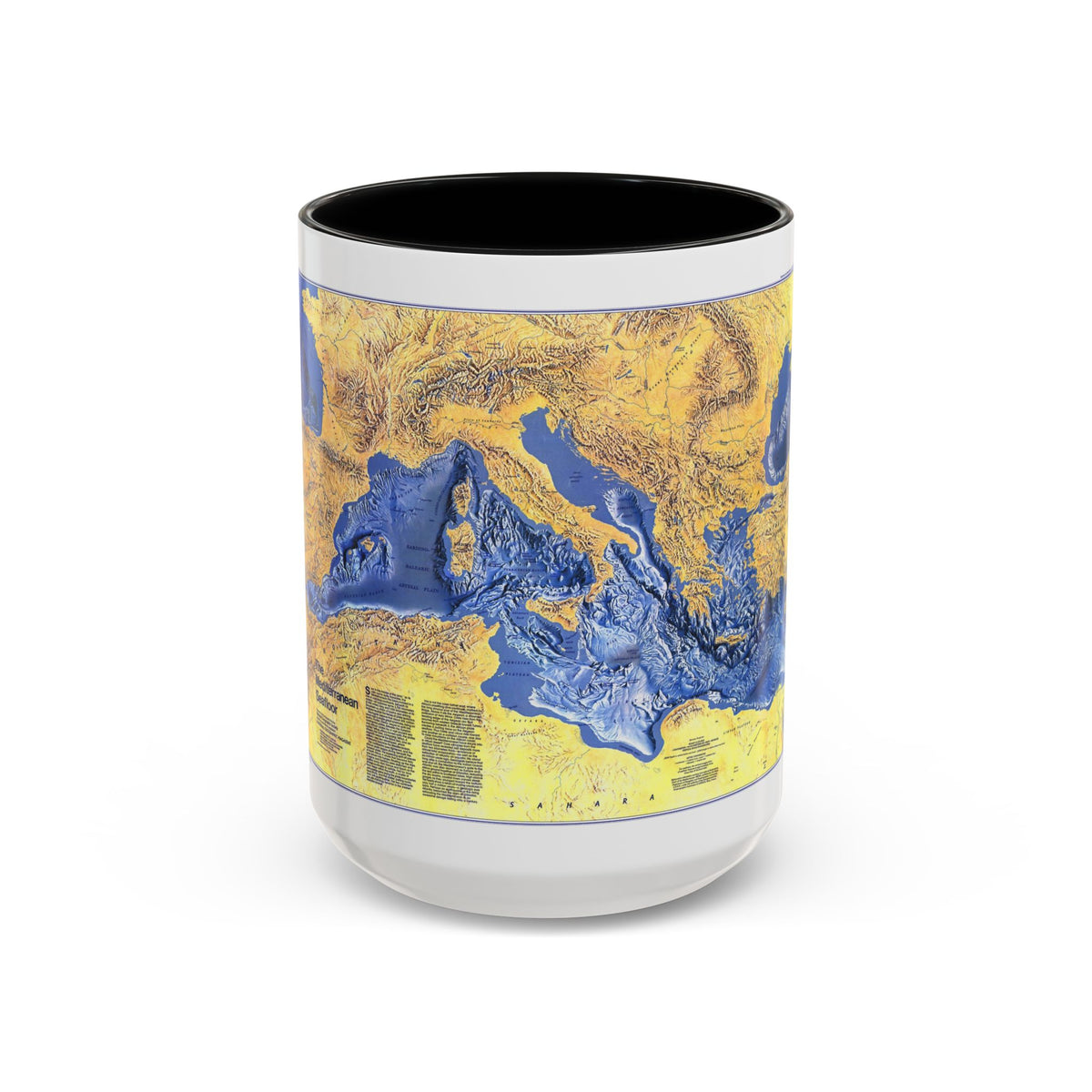 Mediterranean Seafloor (1982) (Map) Accent Coffee Mug