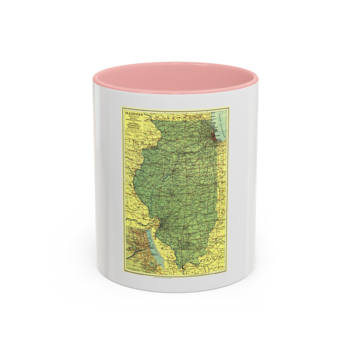 USA - Illinois (1931) (Map) Accent Coffee Mug