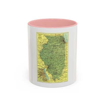 USA - Illinois (1931) (Map) Accent Coffee Mug
