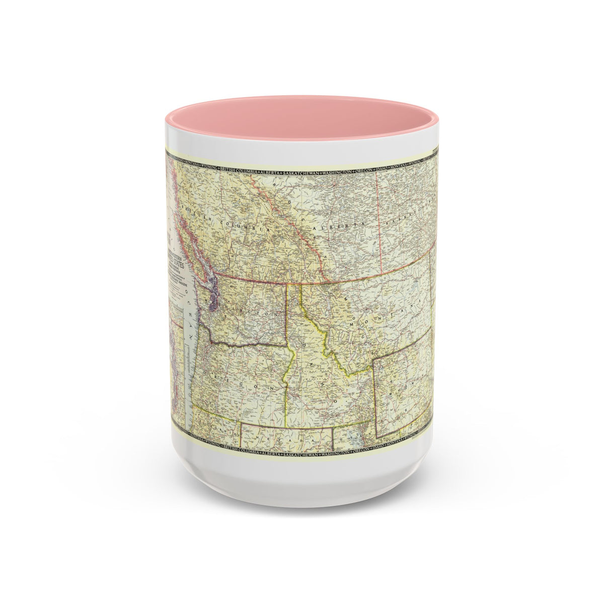 USA - Northwestern (1950) (Map) Accent Coffee Mug