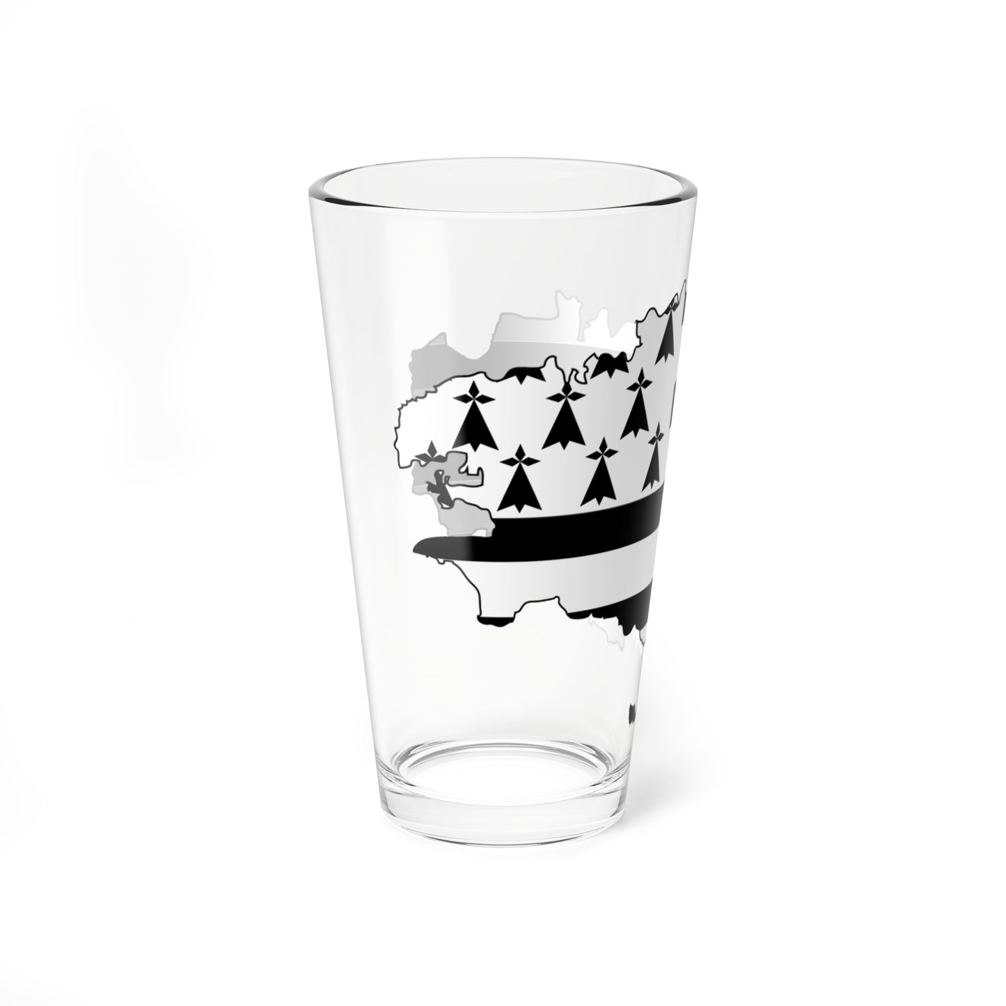 Flag map of Brittany Bretagne (France) Pint Glass 16oz