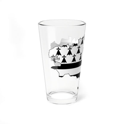 Flag map of Brittany Bretagne (France) Pint Glass 16oz