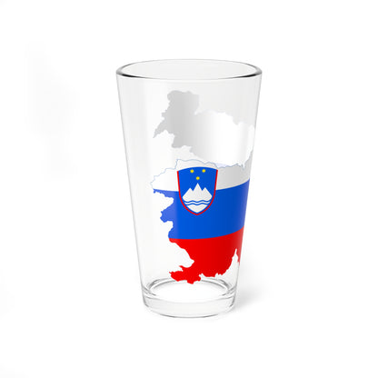 Flag-map of Slovenia2 (Slovenia) Pint Glass 16oz