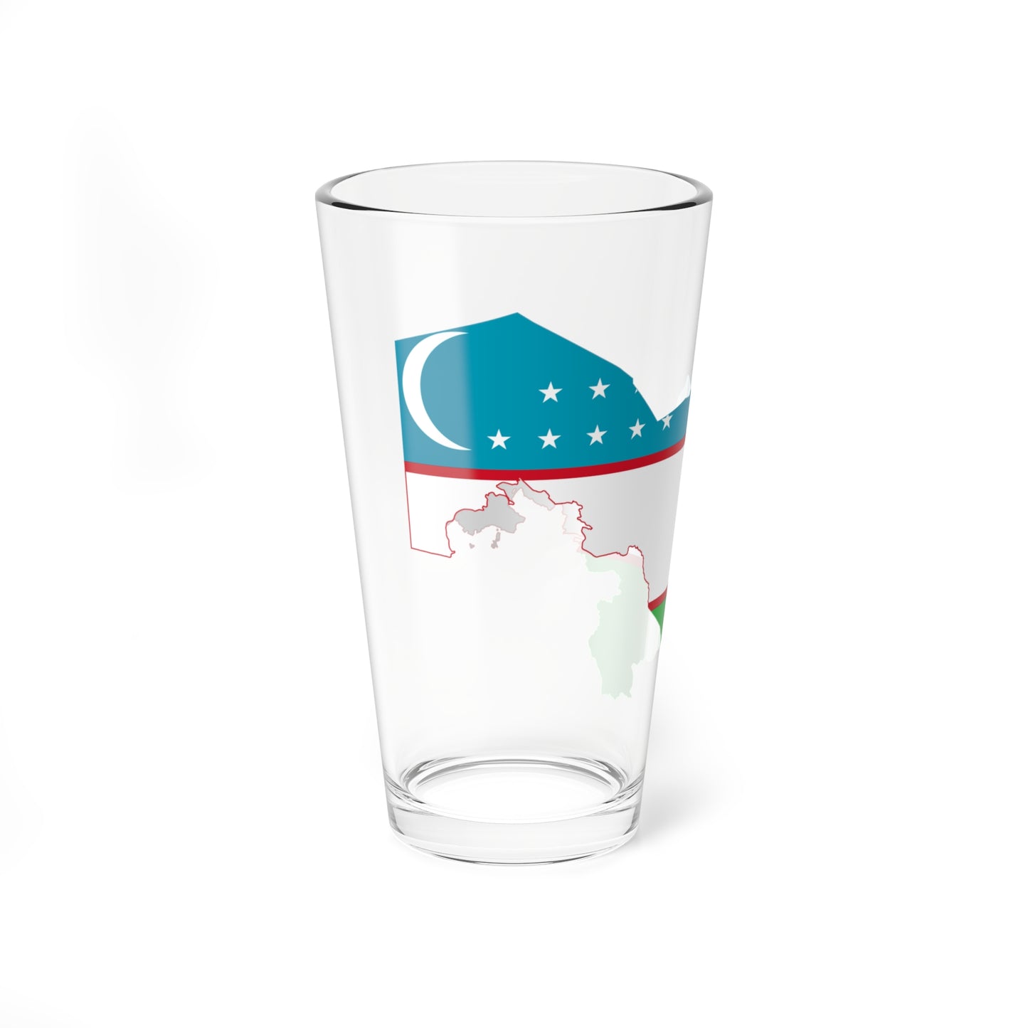 Flag-map of Uzbekistan (Uzbekistan) Pint Glass 16oz