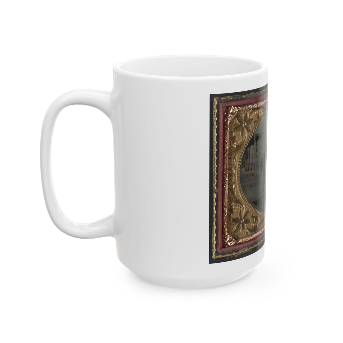 Unidentified Soldier In Union Sergeant's Uniform With Sword Seated On A Horse (U.S. Civil War) White Coffee Mug