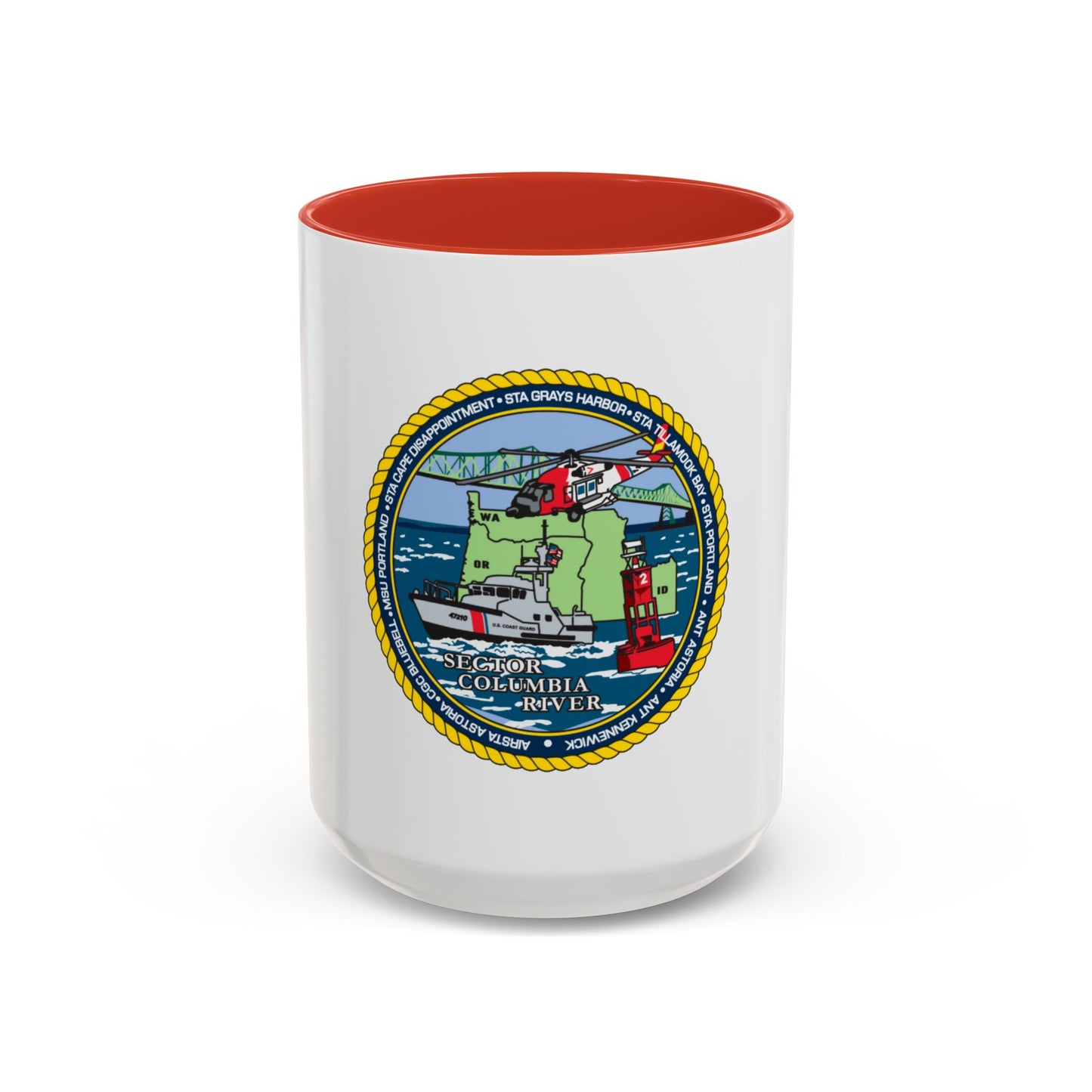 USCGS Columbia River (U.S. Coast Guard) Accent Coffee Mug