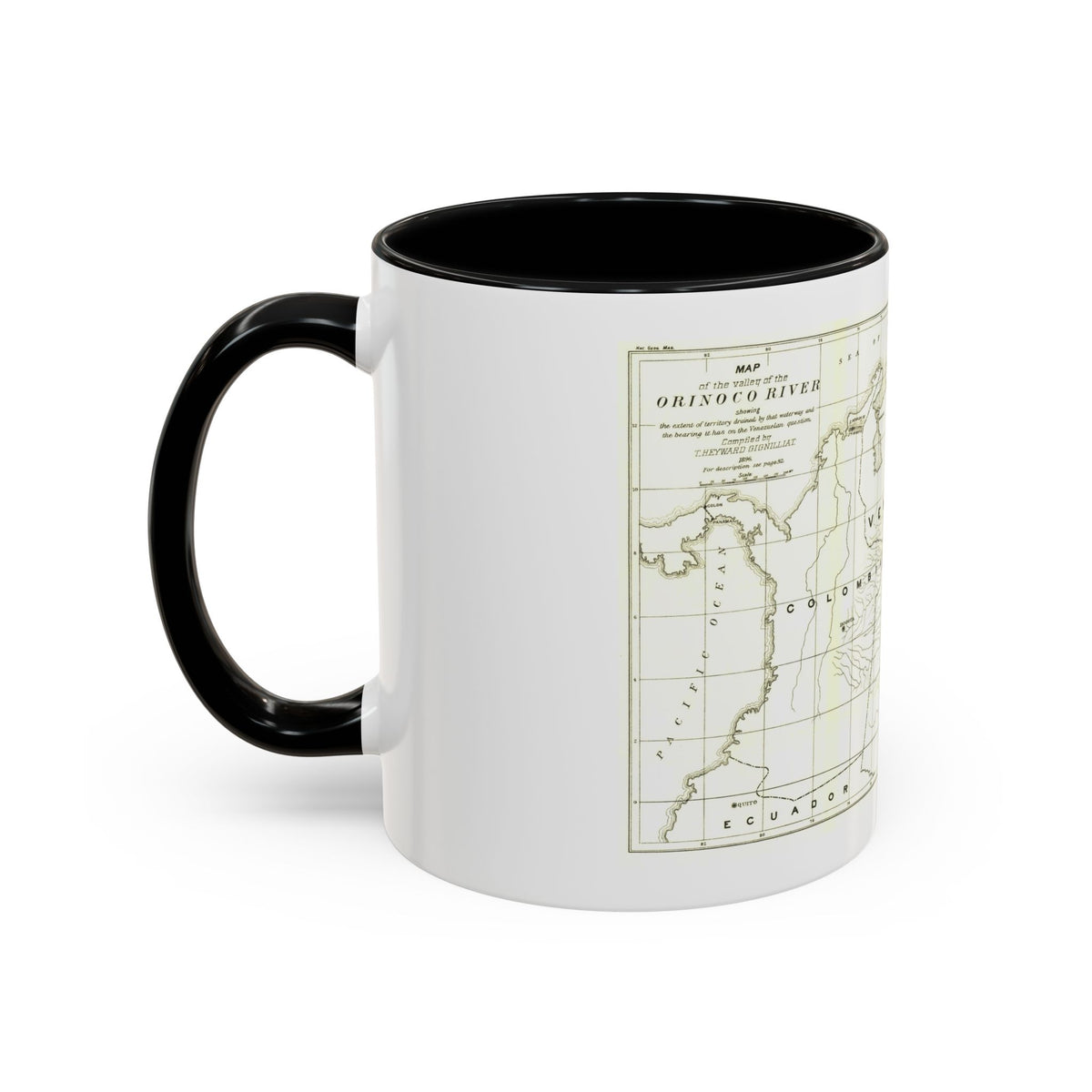 South America - Orinoco River (1896 (Map) Accent Coffee Mug