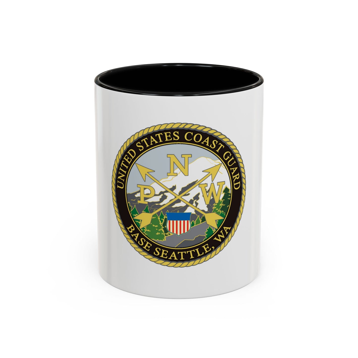 USCG Base Seattle (U.S. Coast Guard) Accent Coffee Mug