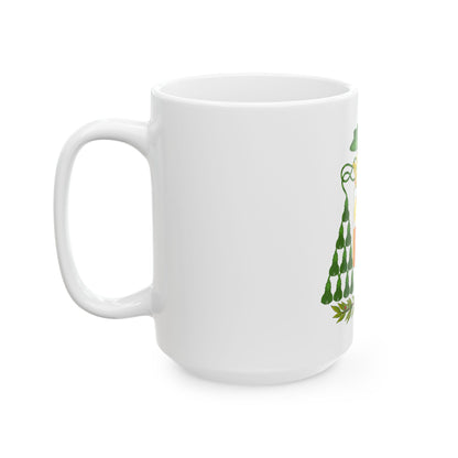 Historical Coat of Arms of Ecclesiastic Co-Prince of Andorra - White Coffee Mug