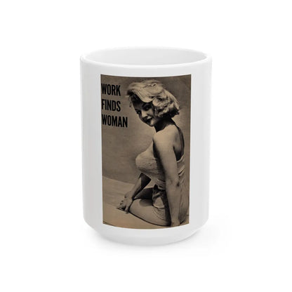 Greta Thyssen #156 - Pages 1 of 5 with, 1 B&W Photo from Xcitement Digest Mag. June '57 (Vintage Female Icon) White Coffee Mug-15oz-Go Mug Yourself