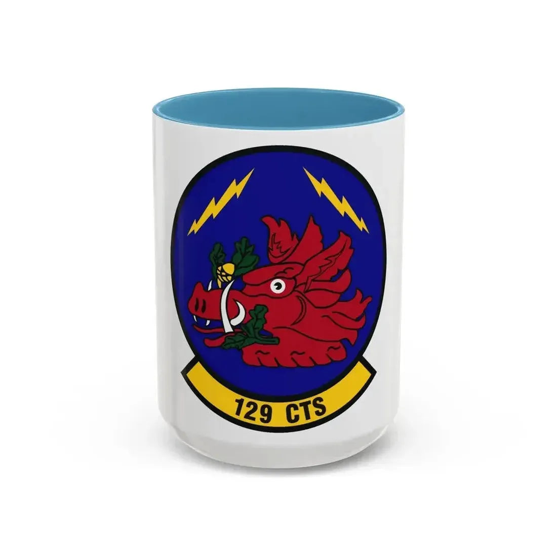 129th Combat Training Squadron (U.S. Air Force) Accent Coffee Mug 15oz Light Blue - Go Mug Yourself