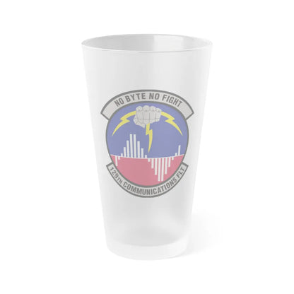 129th Communications Flight (U.S. Air Force) Frosted Pint Glass 16oz-16oz-Frosted-Go Mug Yourself