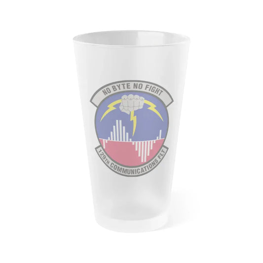 129th Communications Flight (U.S. Air Force) Frosted Pint Glass 16oz 16oz Frosted - Go Mug Yourself