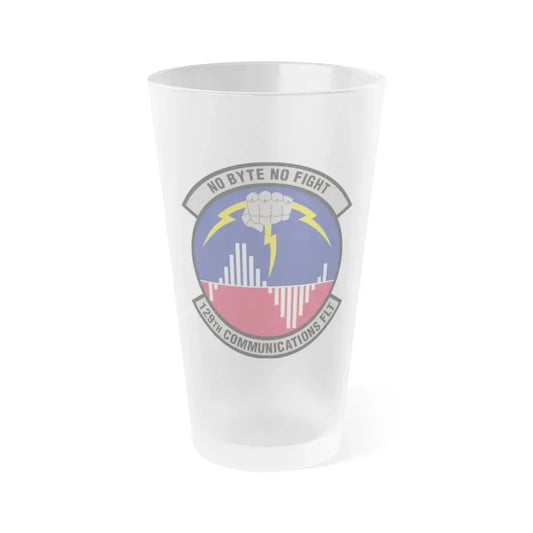 129th Communications Flight (U.S. Air Force) Frosted Pint Glass 16oz 16oz Frosted - Go Mug Yourself