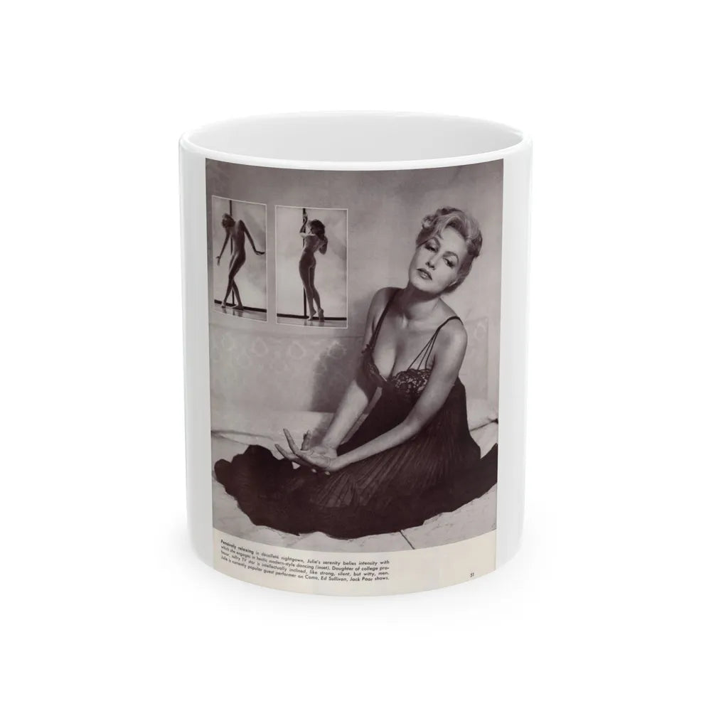 Julie Newmar #288 (Vintage Female Icon) White Coffee Mug-11oz-Go Mug Yourself