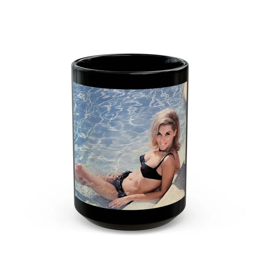 Nancy Kovack #99 (Vintage Female Icon) Black Coffee Mug-15oz-Go Mug Yourself