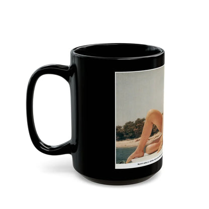 Caroline Munro #293 (Vintage Female Icon) Black Coffee Mug-Go Mug Yourself