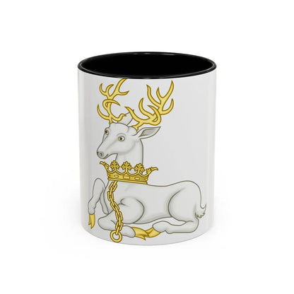 White Hart Badge of Richard II - Accent Coffee Mug-11oz-Black-Go Mug Yourself