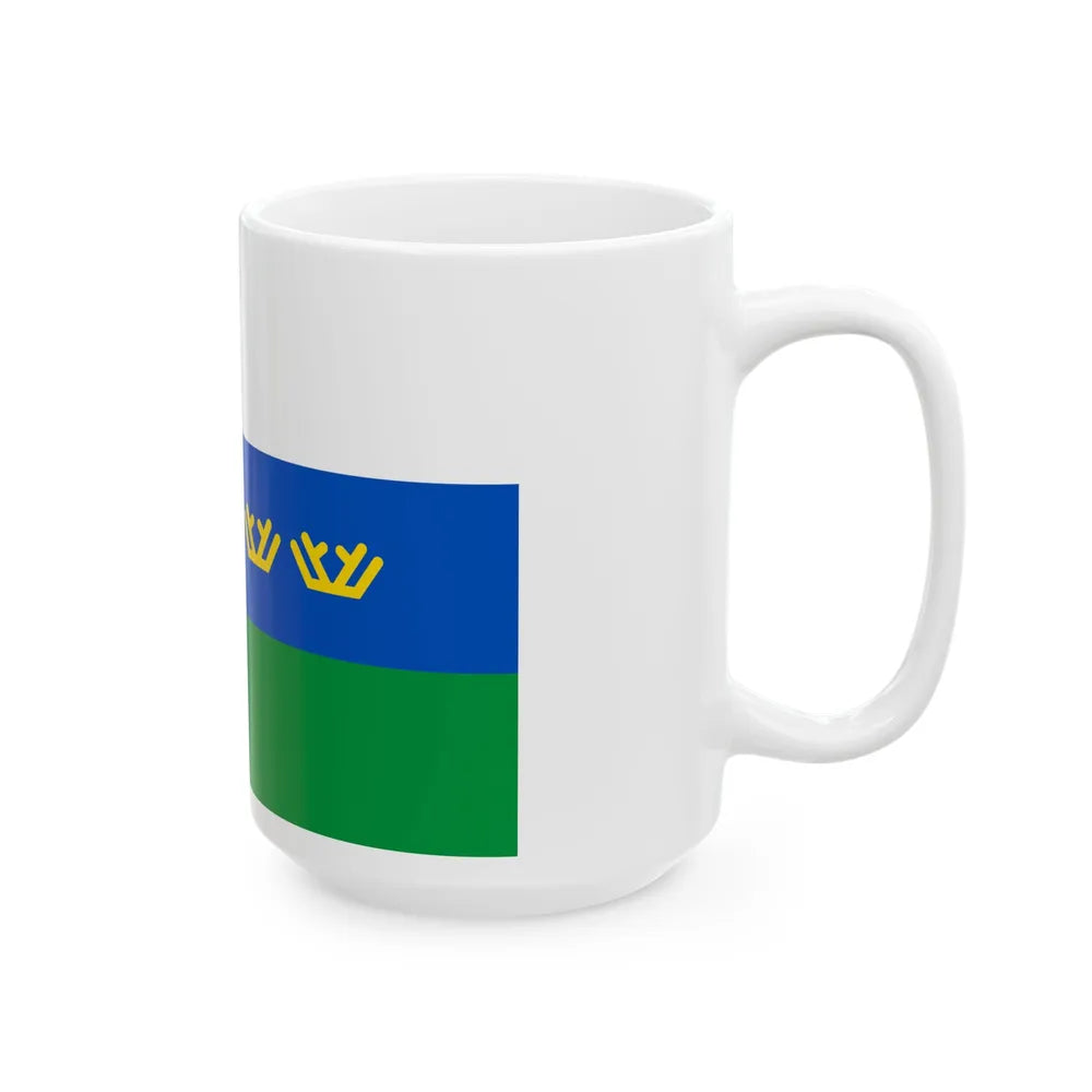 Flag of Tyumen Oblast Russia - White Coffee Mug-Go Mug Yourself