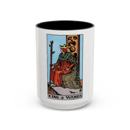 The King of Wands (Tarot Card) Accent Coffee Mug-15oz-Black-Go Mug Yourself