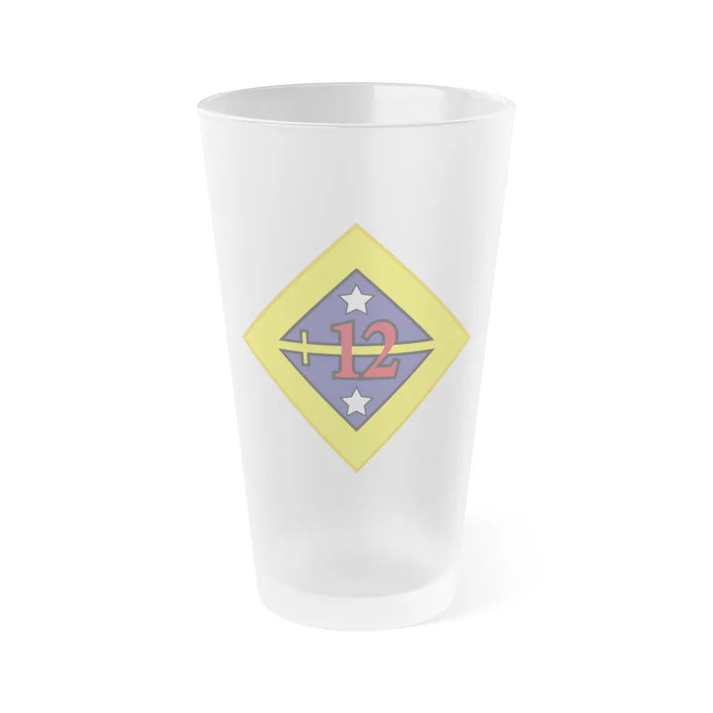 12th US division Insignia (U.S. Army) Frosted Pint Glass 16oz-Go Mug Yourself