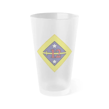 12th US division Insignia (U.S. Army) Frosted Pint Glass 16oz Default Title - Go Mug Yourself