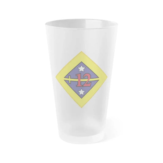 12th US division Insignia (U.S. Army) Frosted Pint Glass 16oz Default Title - Go Mug Yourself