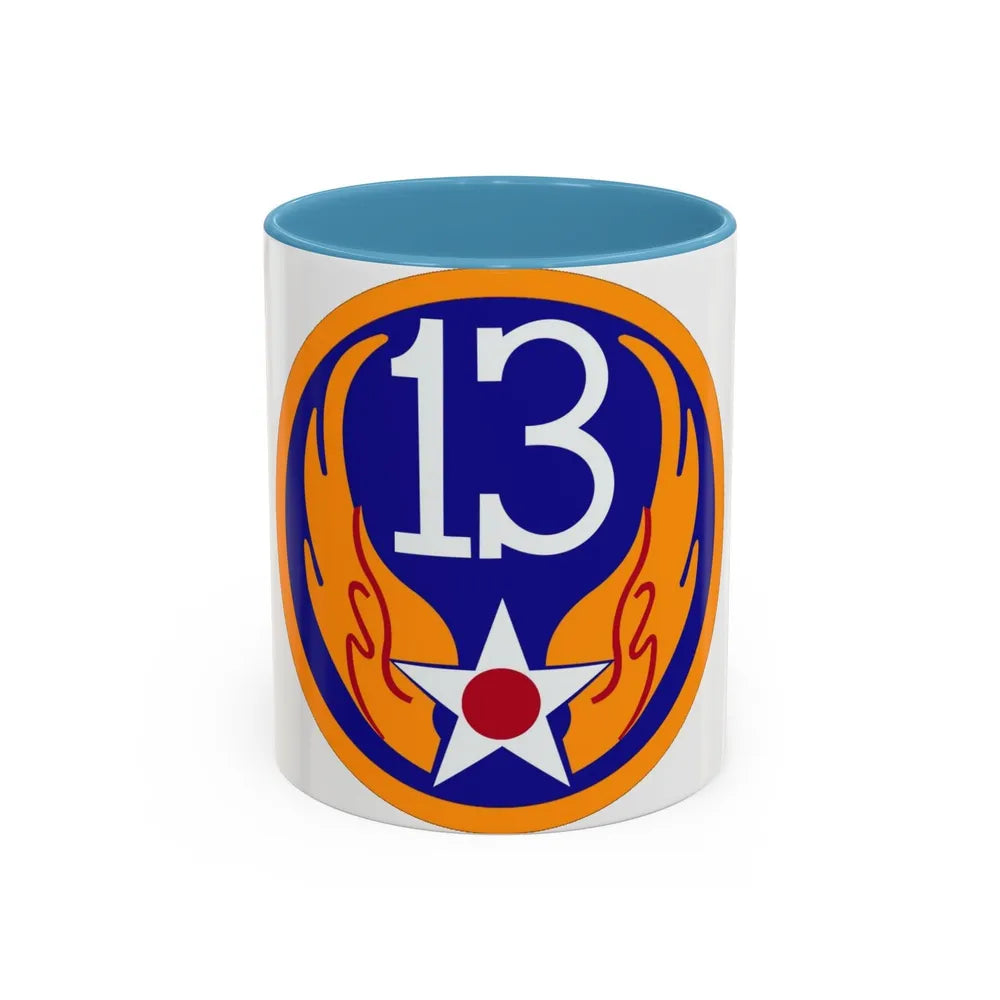 13 Air Force (U.S. Army) Accent Coffee Mug-11oz-Light Blue-Go Mug Yourself