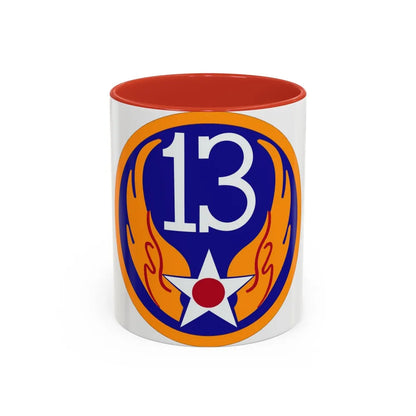 13 Air Force (U.S. Army) Accent Coffee Mug-11oz-Red-Go Mug Yourself