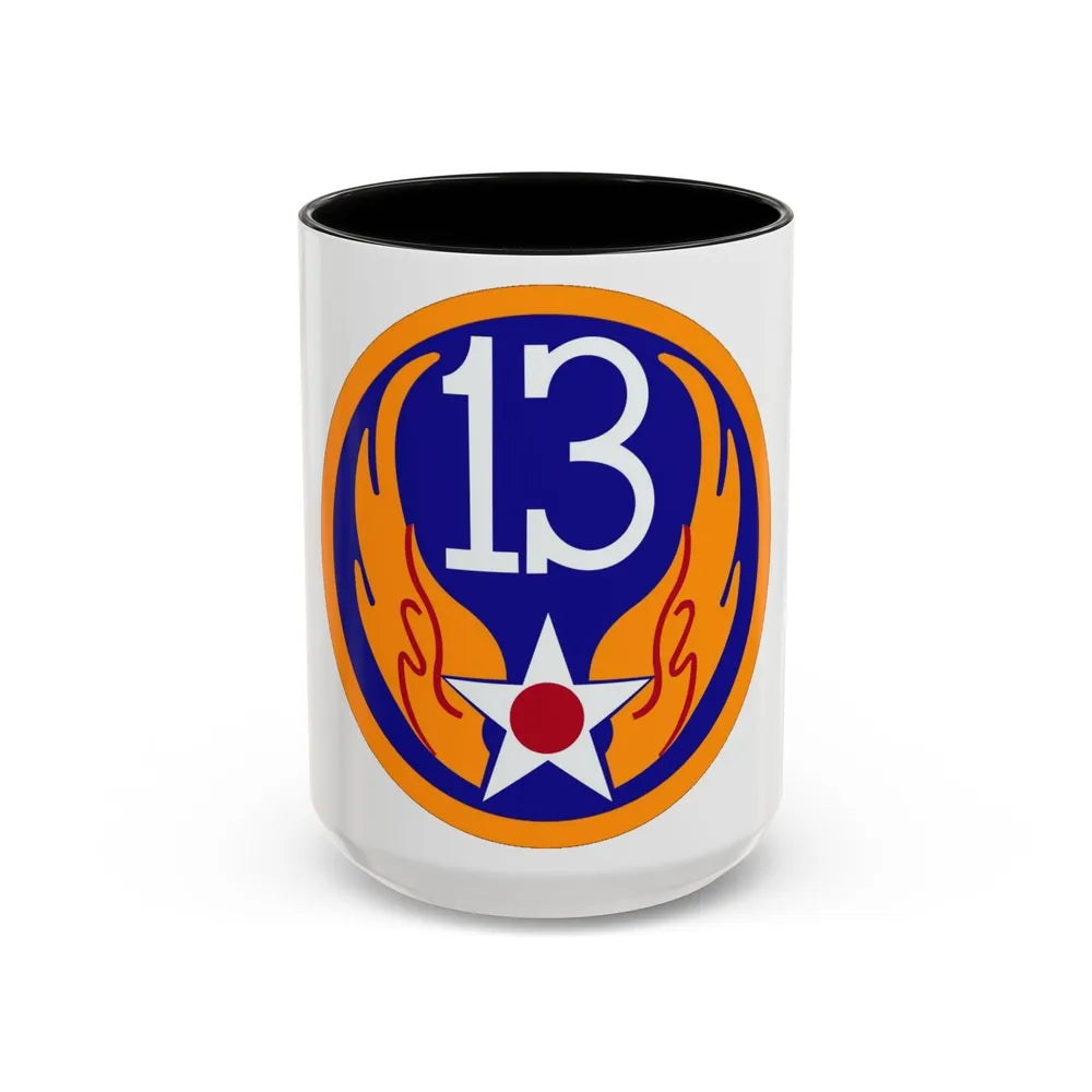 13 Air Force (U.S. Army) Accent Coffee Mug-15oz-Black-Go Mug Yourself