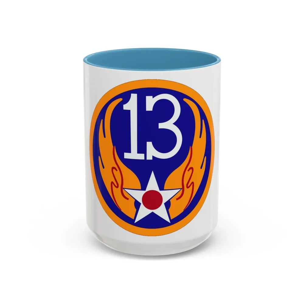 13 Air Force (U.S. Army) Accent Coffee Mug-15oz-Light Blue-Go Mug Yourself