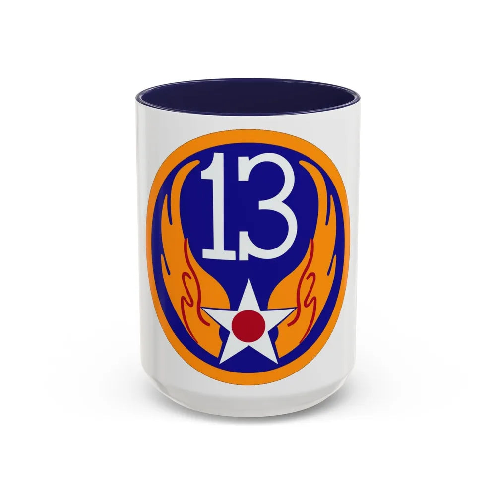 13 Air Force (U.S. Army) Accent Coffee Mug-15oz-Navy-Go Mug Yourself