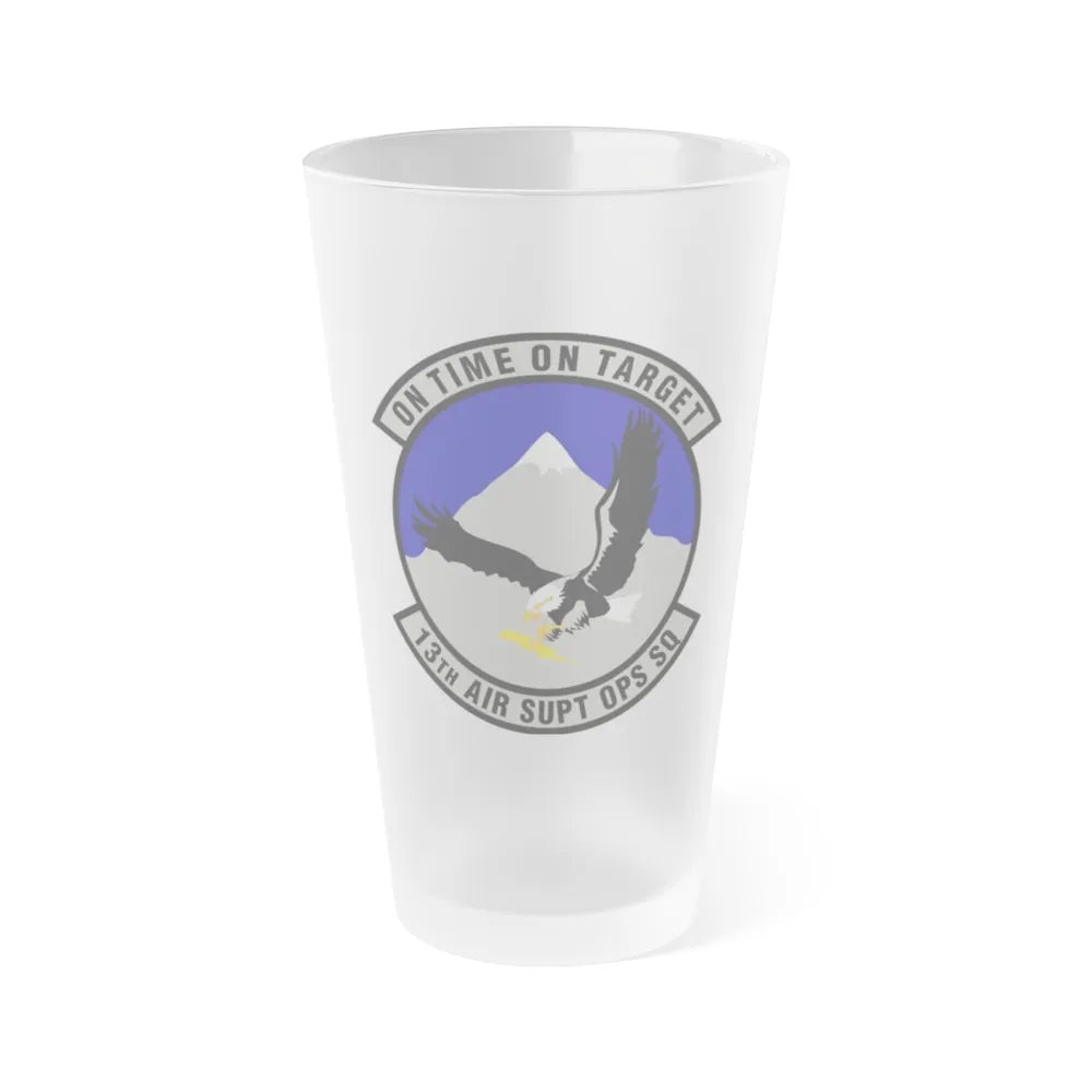 13 Air Support Operations Squadron ACC (U.S. Air Force) Frosted Pint Glass 16oz-Go Mug Yourself