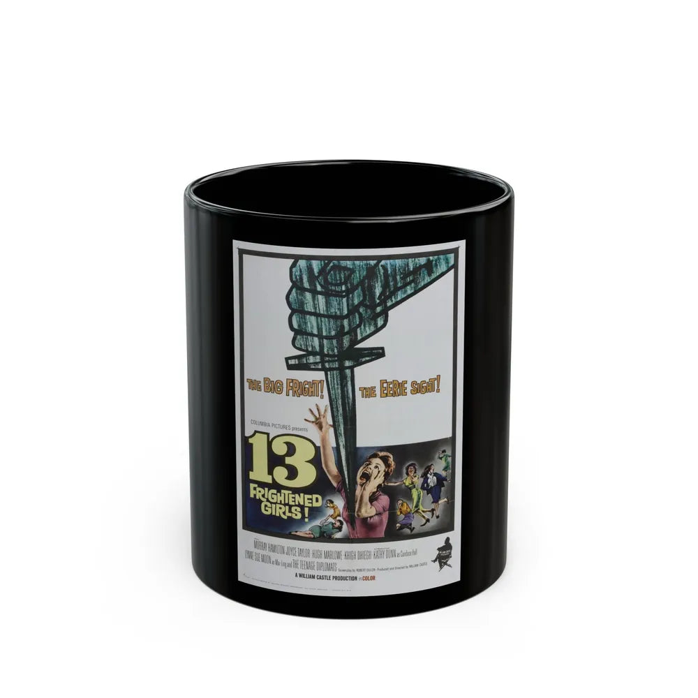 13 FRIGHTENED GIRLS 1963 Movie Poster - Black Coffee Mug-11oz-Go Mug Yourself