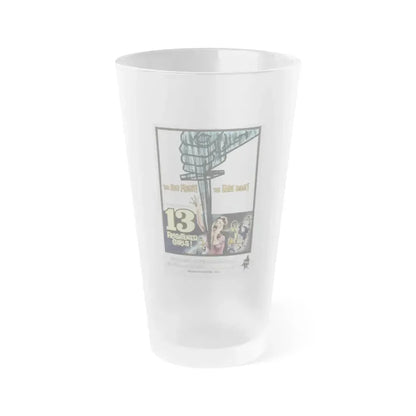 13 FRIGHTENED GIRLS 1963 Movie Poster - Frosted Pint Glass 16oz 16oz Frosted - Go Mug Yourself