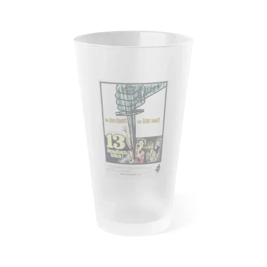 13 FRIGHTENED GIRLS 1963 Movie Poster - Frosted Pint Glass 16oz 16oz Frosted - Go Mug Yourself