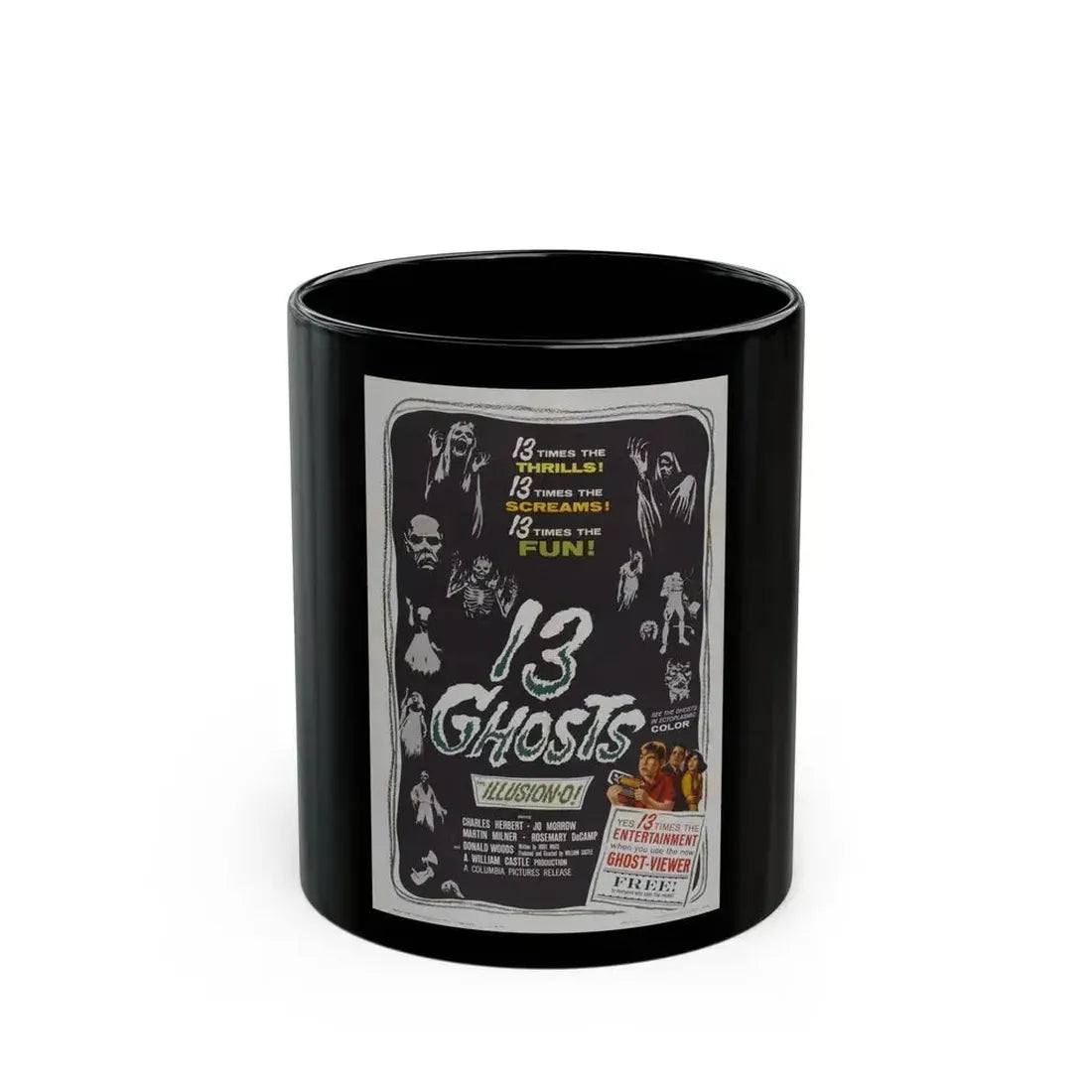13 GHOSTS 1960 Movie Poster - Black Coffee Mug 11oz - Go Mug Yourself