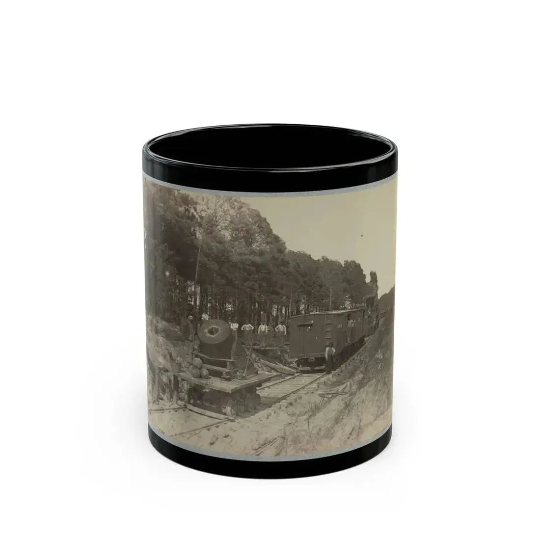 13 Inch Mortar  Dictator  In Front Of Petersburg, Va.(2) (U.S. Civil War) Black Coffee Mug 11oz - Go Mug Yourself