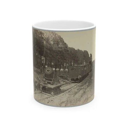 13 Inch Mortar  Dictator  In Front Of Petersburg, Va.(2) (U.S. Civil War) White Coffee Mug 11oz - Go Mug Yourself