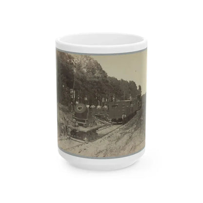 13 Inch Mortar  Dictator  In Front Of Petersburg, Va.(2) (U.S. Civil War) White Coffee Mug 15oz - Go Mug Yourself