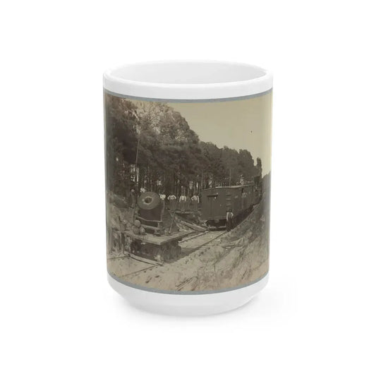 13 Inch Mortar  Dictator  In Front Of Petersburg, Va.(2) (U.S. Civil War) White Coffee Mug 15oz - Go Mug Yourself