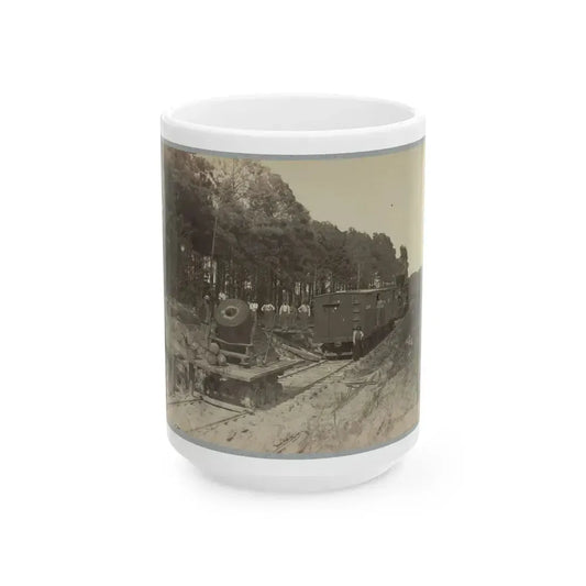 13 Inch Mortar  Dictator  In Front Of Petersburg, Va.(2) (U.S. Civil War) White Coffee Mug 15oz - Go Mug Yourself