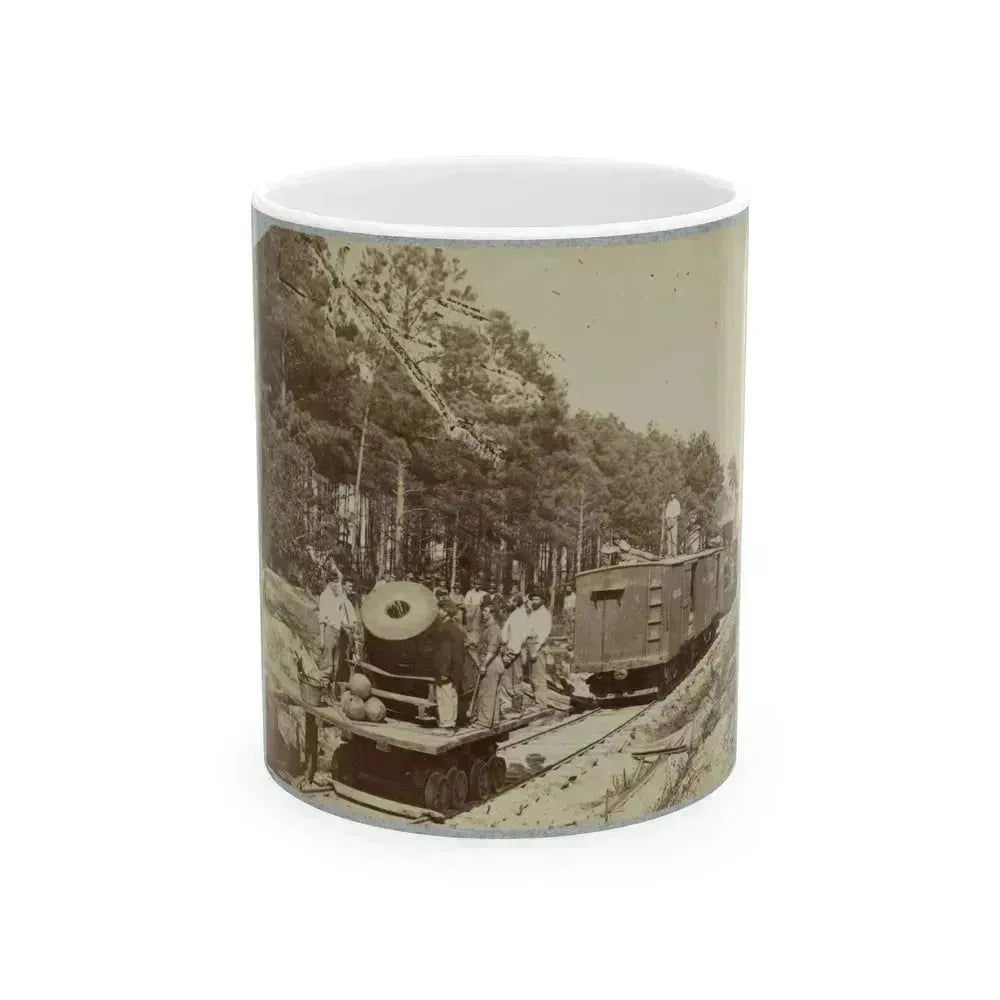 13 Inch Mortar  Dictator , In Front Of Petersburg, Va. (U.S. Civil War) White Coffee Mug 11oz - Go Mug Yourself