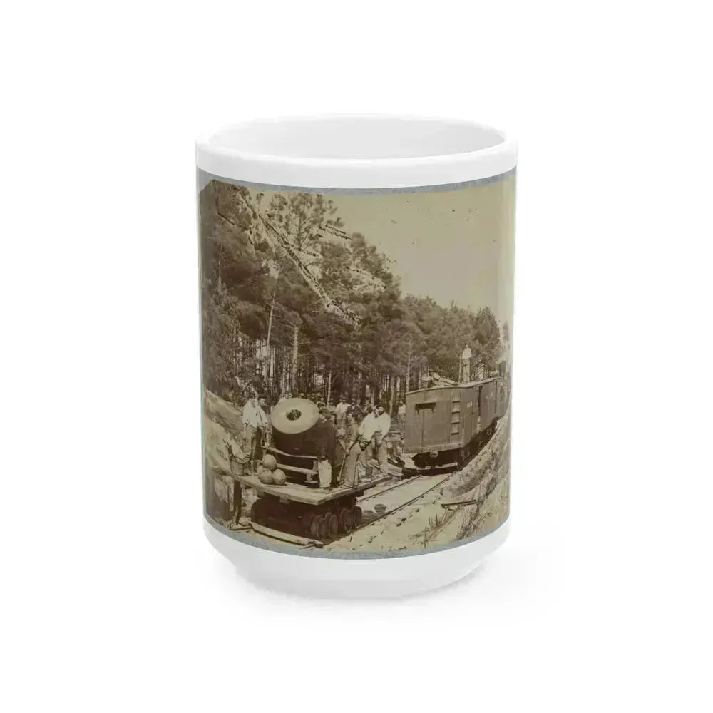 13 Inch Mortar  Dictator , In Front Of Petersburg, Va. (U.S. Civil War) White Coffee Mug 15oz - Go Mug Yourself