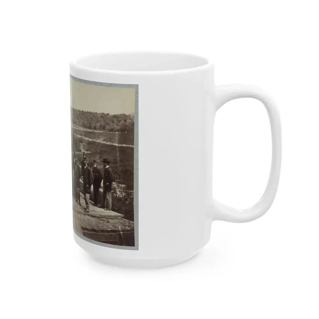 13 Inch Mortar  Dictator  In Front Of Petersburg, Va. (U.S. Civil War) White Coffee Mug - Go Mug Yourself
