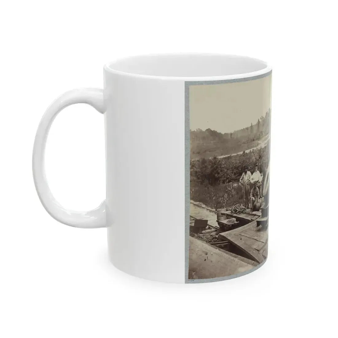 13 Inch Mortar  Dictator  In Front Of Petersburg, Va. (U.S. Civil War) White Coffee Mug - Go Mug Yourself
