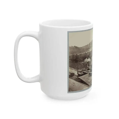 13 Inch Mortar  Dictator  In Front Of Petersburg, Va. (U.S. Civil War) White Coffee Mug - Go Mug Yourself