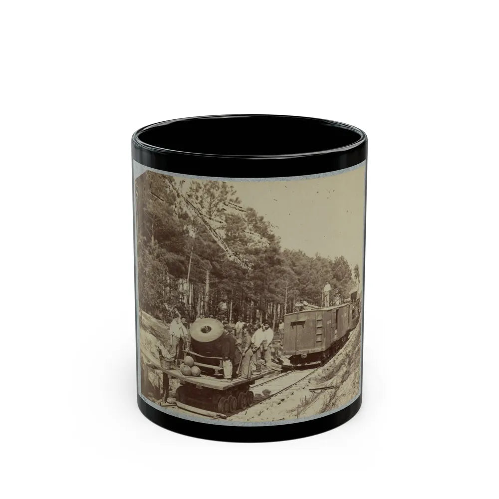 13 Inch Mortar Dictator , In Front Of Petersburg, Va. (U.S. Civil War) Black Coffee Mug-11oz-Go Mug Yourself