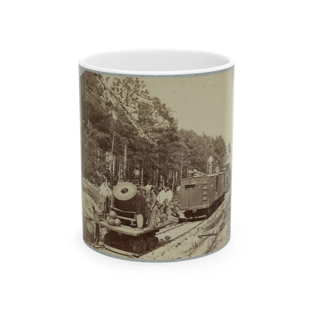 13 Inch Mortar Dictator , In Front Of Petersburg, Va. (U.S. Civil War) White Coffee Mug-11oz-Go Mug Yourself